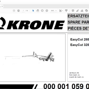 Krone EasyCut 280 EasyCut 320  Spare Parts Manual - PDF DOWNLOAD