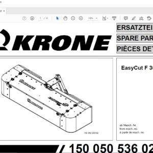 Krone EasyCut F 360 M Spare Parts Manual  - PDF DOWNLOAD