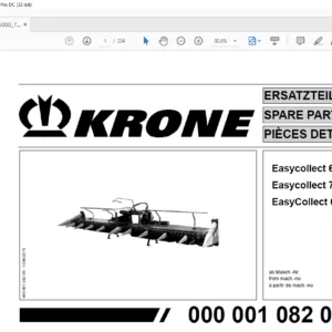 Krone Easycollect 6000 7500 6000 FP Spare Parts Manual - PDF DOWNLOAD
