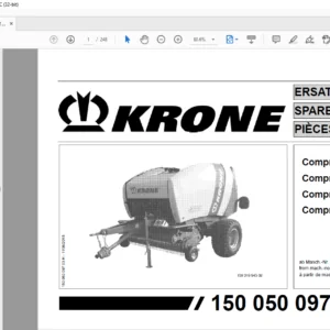 Krone Comprima F 125 F 155 F 125 XC F 155 XC Spare Parts Manual - PDF DOWNLOAD