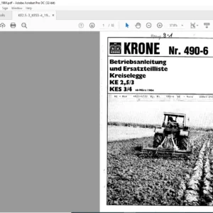 Krone KE 2,5/3 KES 3/4  Ersatzteilliste - PDF DOWNLOAD