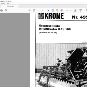Krone KEL 100 Ersatzteilliste - PDF DOWNLOAD