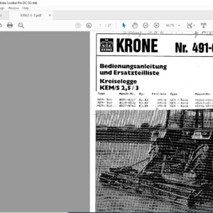 Krone KEM/S 2 5/ 3 Ersatzteilliste - PDF DOWNLOAD
