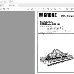 Krone KES  121 Ersatzteilliste - PDF DOWNLOAD