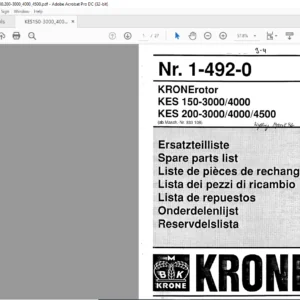 Krone KES 150-3000/4000 KES 200-3000/4000/4500 Ersatzteilliste - PDF DOWNLOAD