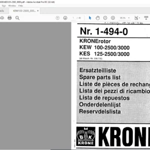 Krone KEW  100-2500/3000 KES 125-2500/3000 Ersatzteilliste - PDF DOWNLOAD