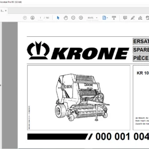 Krone KR 10-16 S Spare Parts Manual - PDF DOWNLOAD