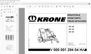 Krone KR 100 125 155 Spare Parts Manual - PDF DOWNLOAD