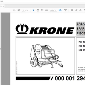 Krone KR 100 125 155 Spare Parts Manual - PDF DOWNLOAD