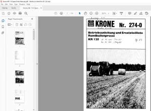 Krone KR 110 Spare Parts Manual - PDF DOWNLOAD