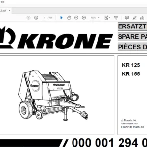 Krone KR 125 155 Spare Parts Manual -PDF DOWNLOAD