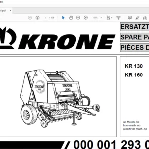 Krone KR 130 160 Spare Parts Manual - PDF DOWNLOAD