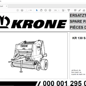 Krone KR 130 S  Spare Parts Manual - PDF DOWNLOAD
