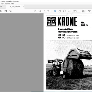 Krone KR 150 KR 180 Spare Parts Manual - PDF DOWNLOAD