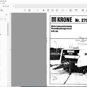 Krone KR90 Spare Parts Manual - PDF DOWNLOAD