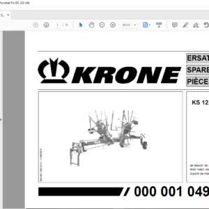 Krone KS 12.01 S Spare Parts Manual - PDF DOWNLOAD