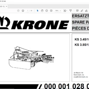 Krone KS 3.45/10 KS 3.85/12 Spare Parts Manual - PDF DOWNLOAD