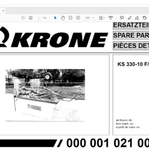 Krone KS 330-10 F/H Spare Parts Manual - PDF DOWNLOAD