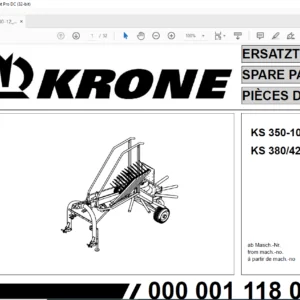 Krone KS 350-10 KS 380/420-12 Spare Parts Manual - PDF DOWNLOAD
