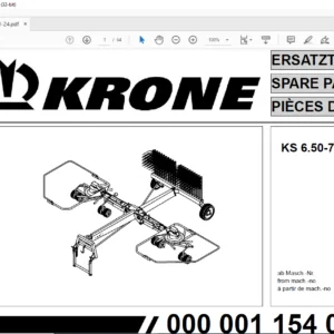Krone KS 6.50-7.60/24 Spare Parts Manual - PDF DOWNLOAD