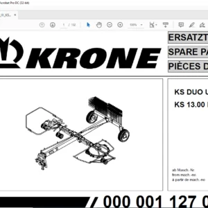 Krone KS DUO UNI III KS 13.00 DUO II Spare Parts Manual - PDF DOWNLOAD