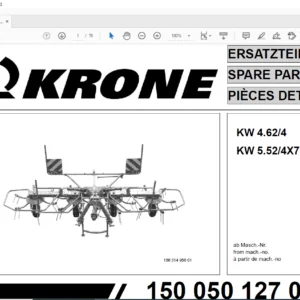 Krone KW 4.62/4 KW 5.52/4X7 Spare Parts Manual - PDF DOWNLOAD