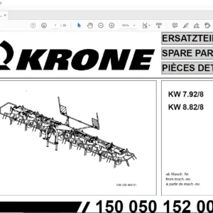 Krone KW 7.92/8 KW 8.82/8 Spare Parts Manual - PDF DOWNLOAD