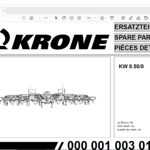 Krone KW 8.508 Spare Parts Manual -PDF DOWNLOAD