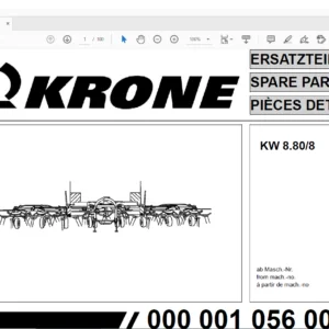 Krone KW 8.80/8 Spare Parts Manual - PDF DOWNLOAD