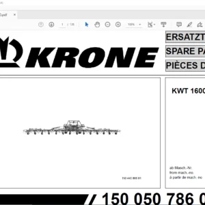 Krone KWT 1600 Spare Parts Manual - PDF DOWNLOAD