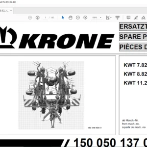 Krone KWT 7.82/6X7 8.82 11.22/10 Spare Parts Manual - PDF DOWNLOAD