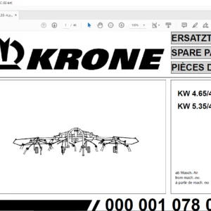 Krone KWT KW 4.654 KW 5.354 Spare Parts Manual - PDF DOWNLOAD