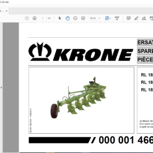 Krone RL 180/5 RL 180/6 RL 180/7 Spare Parts Manual - PDF DOWNLOAD