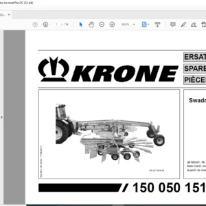 Krone Swadro 1000 Spare Parts Manual -PDF DOWNLOAD