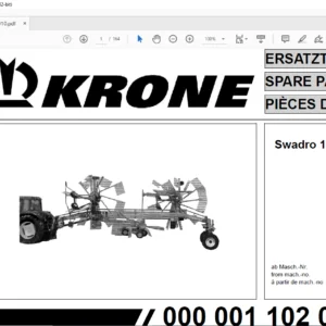 Krone Swadro 1010 Parts Manual - PDF DOWNLOAD