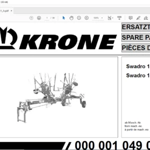 Krone Swadro 1201 1201 A Spare Parts Manual - PDF DOWNLOAD