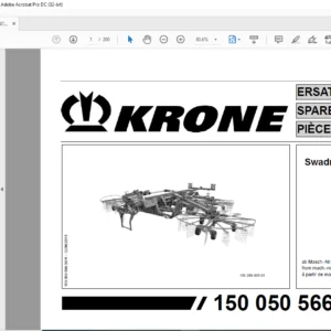 Krone Swadro 1400 Plus Spare Parts Manual - PDF DOWNLOAD