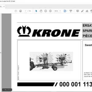 Krone Swadro 1400 Spare Parts Manual - PDF DOWNLOAD