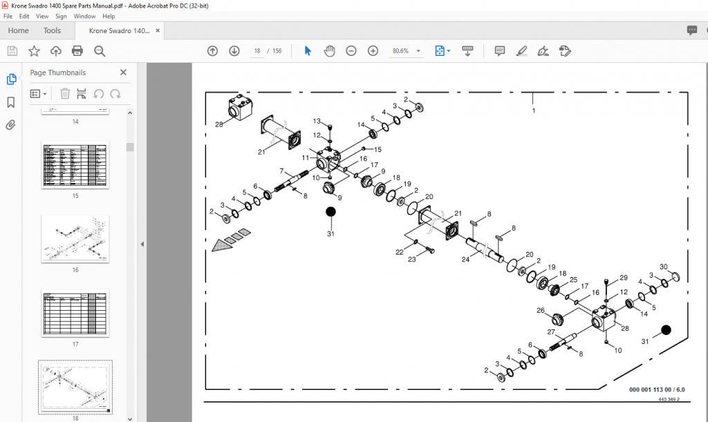 Krone Swadro 1400 Spare Parts Manual - PDF DOWNLOAD - HeyDownloads ...