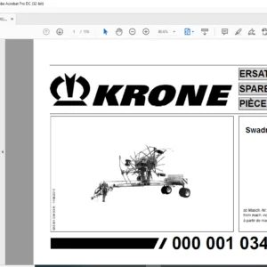 Krone Swadro 1401 Spare Parts Manual - PDF DOWNLOAD