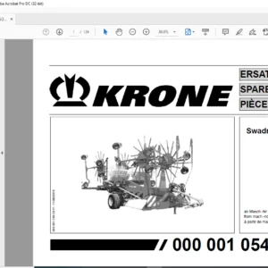 Krone Swadro 1500 Spare Parts Manual - PDF DOWNLOAD