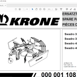 Krone Swadro 35 38 42 46 Spare Parts Manual - PDF DOWNLOAD