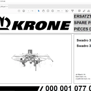 Krone Swadro 355 395 Spare Parts Manual - PDF DOWNLOAD