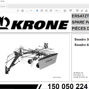 Krone Swadro 38 T 42 T Spare Parts Manual - PDF DOWNLOAD