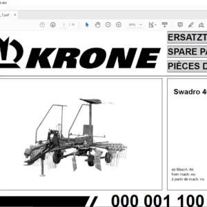 Krone Swadro 46 T Spare Parts Manual - PDF DOWNLOAD