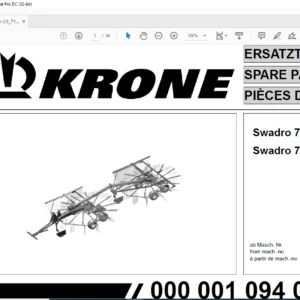 Krone Swadro 710/20 T Swadro 710/26 T Spare Parts Manual - PDF DOWNLOAD