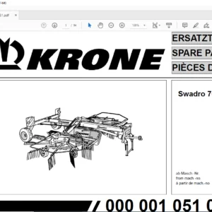 Krone Swadro 761 Spare Parts Manual - PDF DOWNLOAD