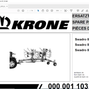 Krone Swadro 807 Swadro 809 Swadro 810 Spare Parts Manual - PDF DOWNLOAD