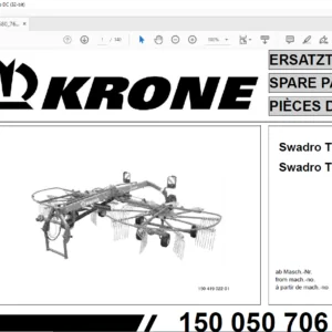 Krone Swadro TC 680 TC 760 Spare Parts Manual - PDF DOWNLOAD