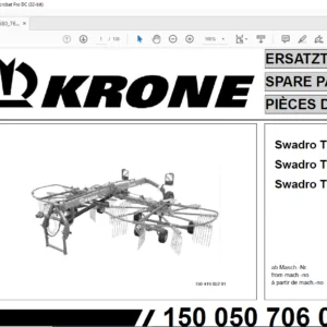 Krone Swadro TC 680 TC 760 TC 760 X-treme Spare Parts Manual - PDF DOWNLOAD